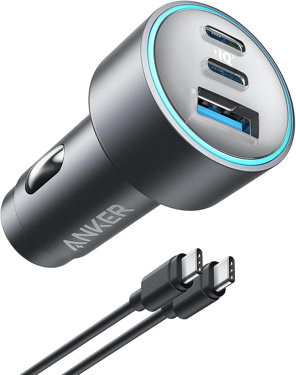 ANKER 535 CAR CHARGER 67W WITH CABLE USB-C TO USB-C -شاحن سيارة 67 واط مع كيبل تايب سي تايب سي من انكر