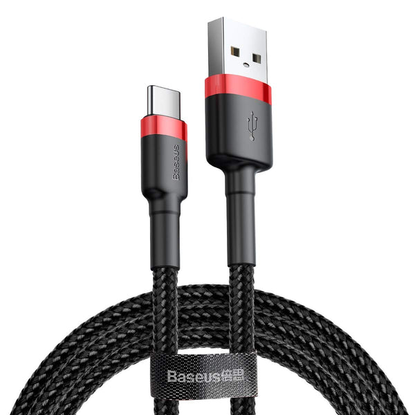 BASEUS DATA CABLE CAFULE USB-A TO USB-C  3A 1M - كيبل شحن ونقل تايب سي من باسيوس