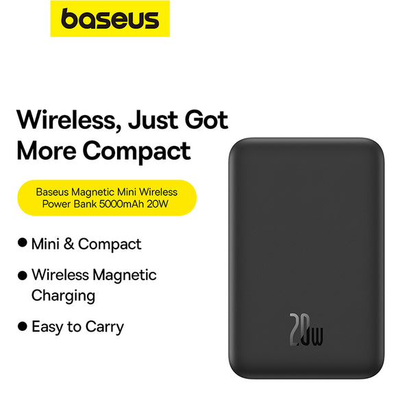 BASEUS POWER BANK MAGSAFE 5000MAH 20W - باوربنك ماك سيف 5000 ملي امبير 20 واط من باسيوس