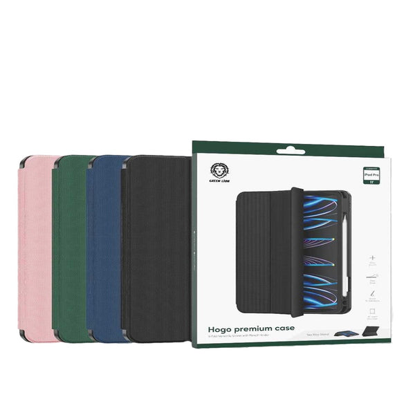 Green Lion Hogo Premium Case with Pencil Holder for iPad  - كفر للايباد من كرين