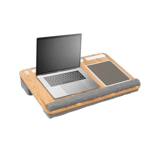 Green Lion Portable Lap Desk with Carry Strap ( Dual Cushions ) Gray - منضدة الحاسوب المحمولة ذات الوسادتين مع حزام حمل من كرين