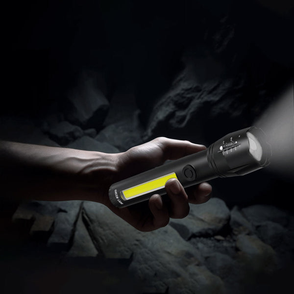 Green Lion 2 in 1 Adjustable Torch 3W LED 130lm 1200mAh Black - مصباح 2 في 1 من كرين