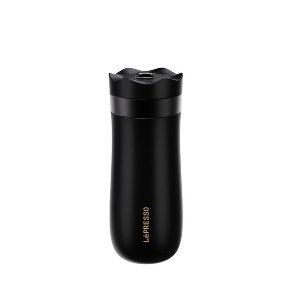 LePresso Insulated Mug with French Press Black - كوب معزول بالضغط الفرنسي من ليببريسو