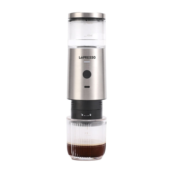 Lepresso Stainless Steel Portable Espresso Maker - ماكنة تحضير الاسبريسو المحمولة من الستانلس ستيل من ليبريسو