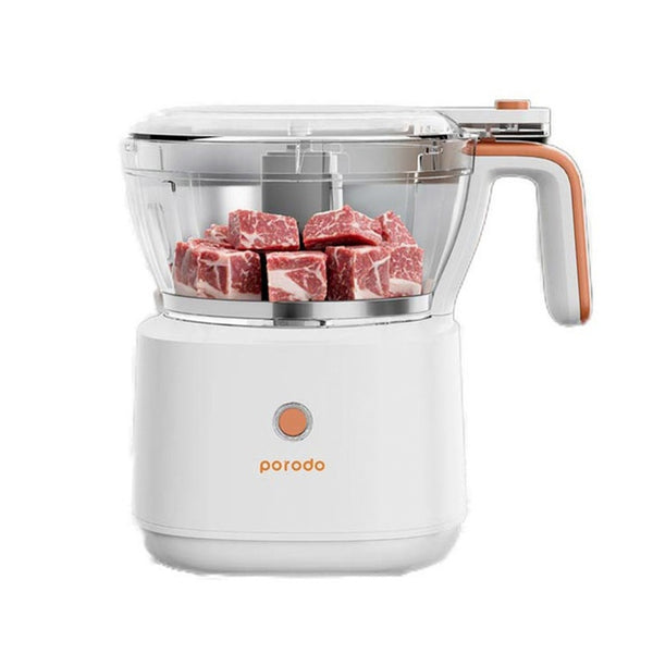 Porodo LifeStyle Portable Electric Meat Chopper 88W 1L White - محضرة طعام صغيرة 4 في 1 88 واط من بورودو