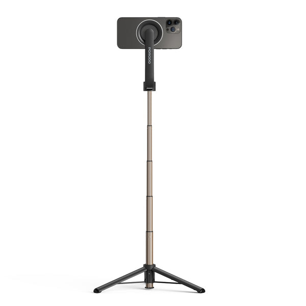 Porodo Magnetic Selfie Stick 64.5cm Extendable with 3 Leg Tripod and Remote Control - عصا سيلفي مغناطيسية 64.5 سم قابلة للتمديد مع حامل ثلاثي الأرجل وجهاز تحكم عن بعد من بورودو