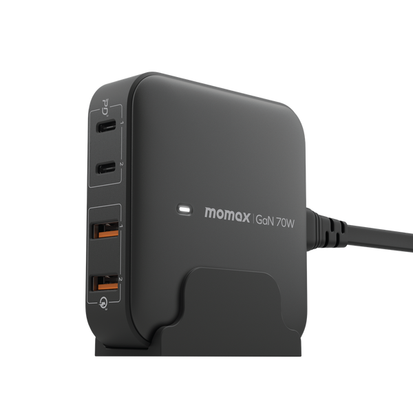 MOMAX ONE PLUG PD 70W GAN 4 PORTS DESKTOP CHARGER UK - شاحن 70 واط متعدد المنافذ من موماكس